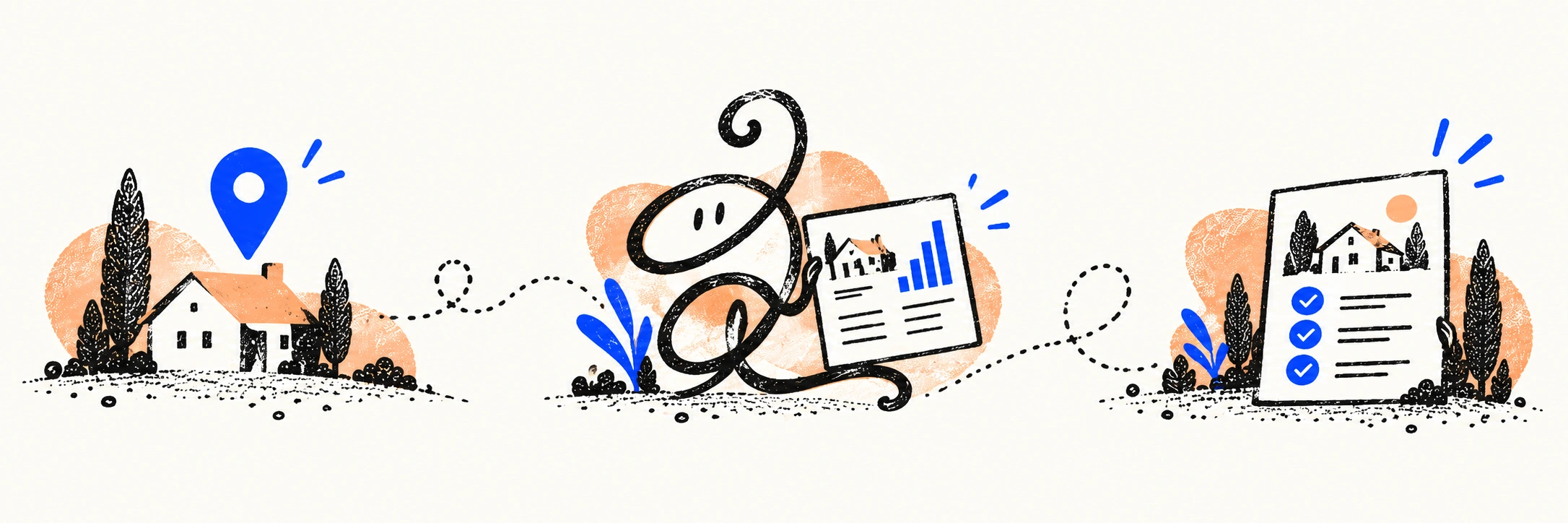 A property address, Anana assembling property information, and a completed CMA